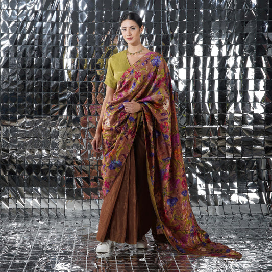 RASPBERRY HALF N HALF SAREE