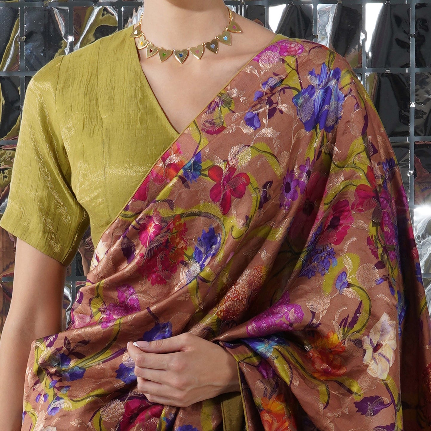 RASPBERRY HALF N HALF SAREE