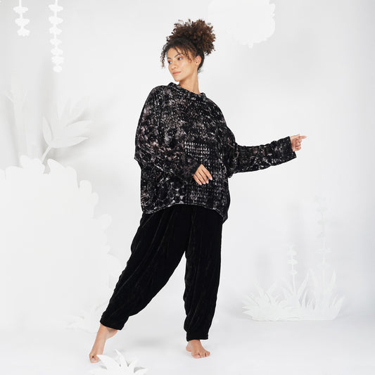 Salt and Pepper Velvet Top