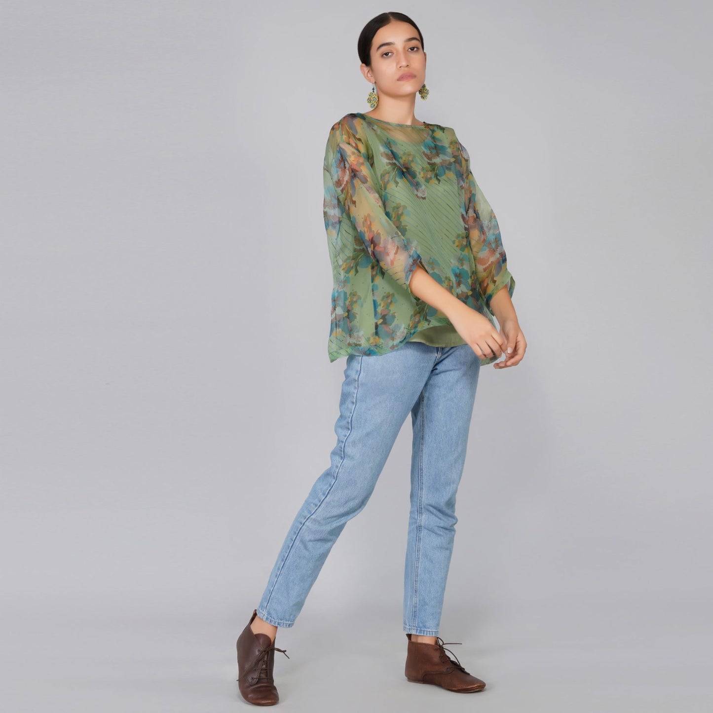 Olive Bloom Top
