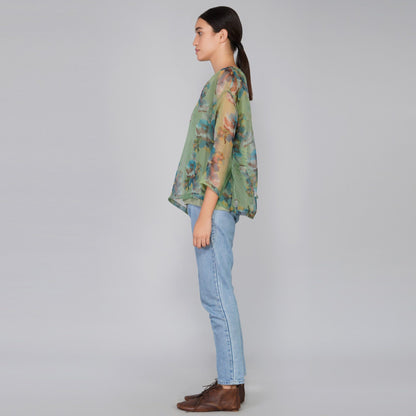 Olive Bloom Top