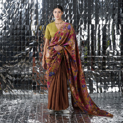 RASPBERRY HALF N HALF SAREE