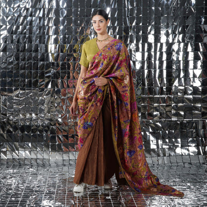 RASPBERRY HALF N HALF SAREE