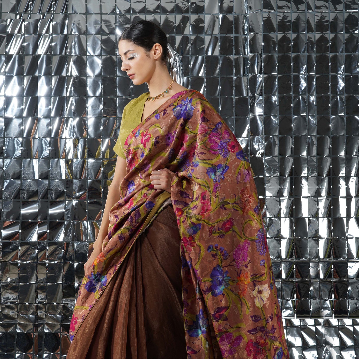 RASPBERRY HALF N HALF SAREE