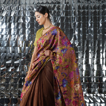 RASPBERRY HALF N HALF SAREE